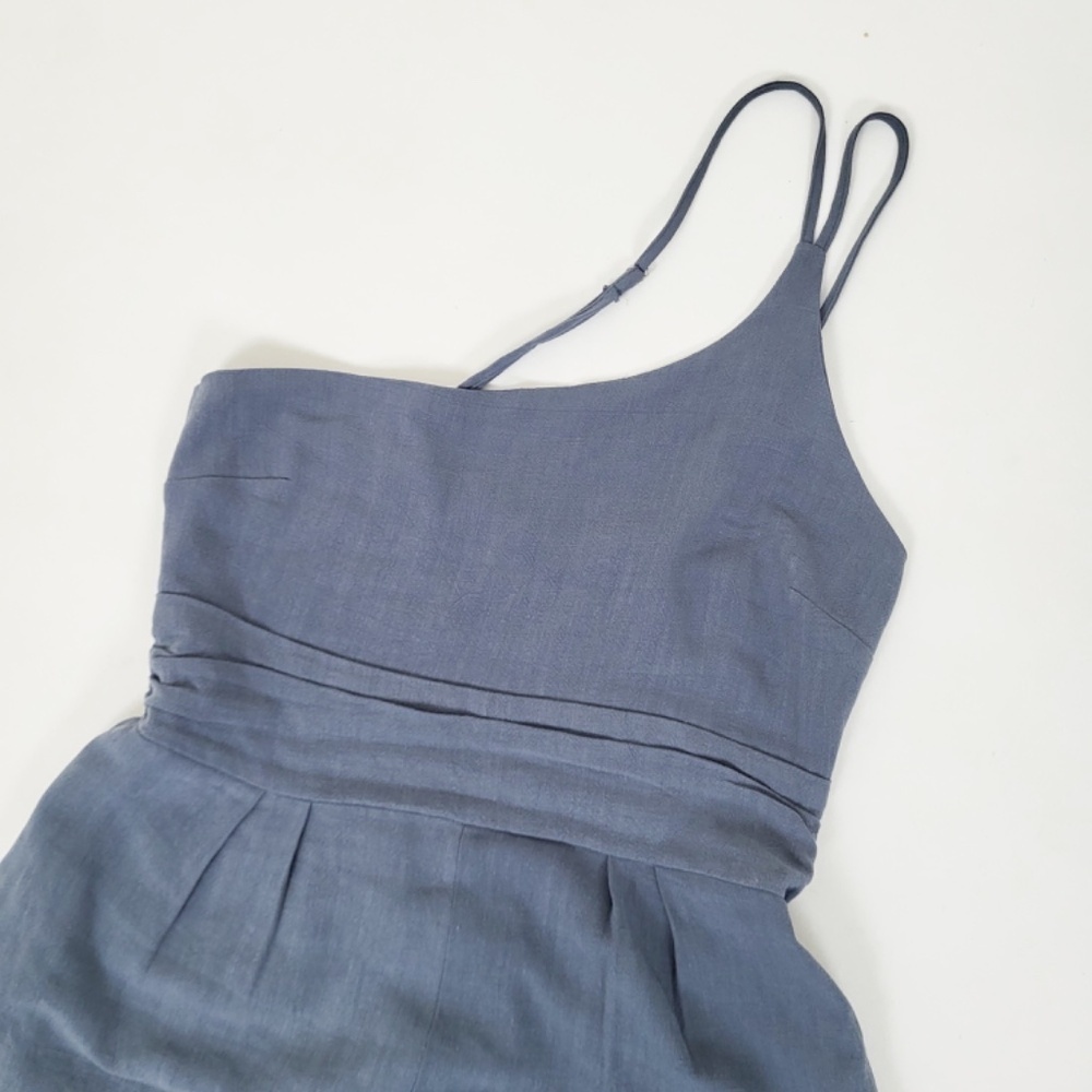 *Free With Purchase* Linen Romper Asymmetrical Straps Spaghetti Sleeveless Tube - Picture 5 of 9